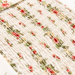 French Retro Pastoral Style Printed Square Collar Flying Sleeve Tube Top