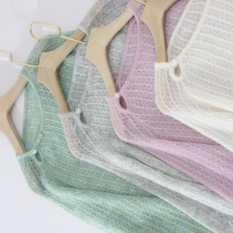 Pearl Buckle Retro Elegant Alpaca Wool Sweater – Sophisticated Women's Knitwear One-Size