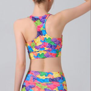 Printed Yoga Shorts Set – Hip-Lifting Fitness & Running Suit