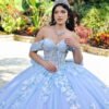 Elegant Aqua Sweetheart Quinceañera Dress | Applique Ball Gown with Bow