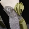 Luxury Mermaid Evening Dress with Grey White Side Bow