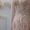 Luxury Beaded Evening Dress with Cape Sleeves