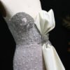 Luxury Mermaid Evening Dress with Grey White Side Bow