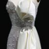 Luxury Mermaid Evening Dress with Grey White Side Bow