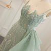 Elegant Mermaid Green Evening Gown with Spaghetti Straps