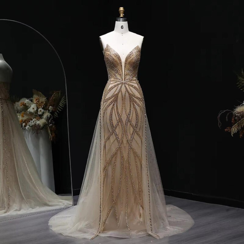 Champagne Luxury Mermaid Party Gown