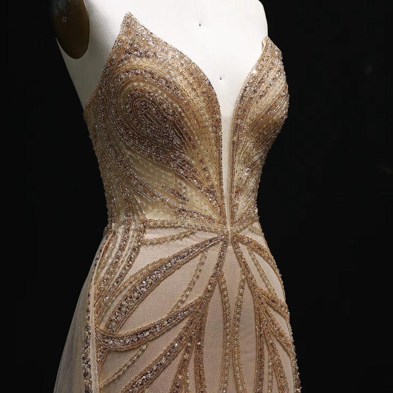 Champagne Luxury Mermaid Party Gown