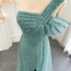 Elegant Sage Green One-Shoulder Evening Dress