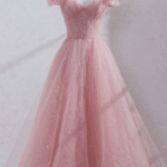 Pink-Zazzlehaven-2025190904 Sparkling Pink Tulle Gown with Sequin Embellishments