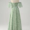 Green Off-Shoulder A-Line Prom Dress – Elegant Evening Gown