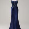 Royal Blue Spaghetti Strap Mermaid Prom Dress