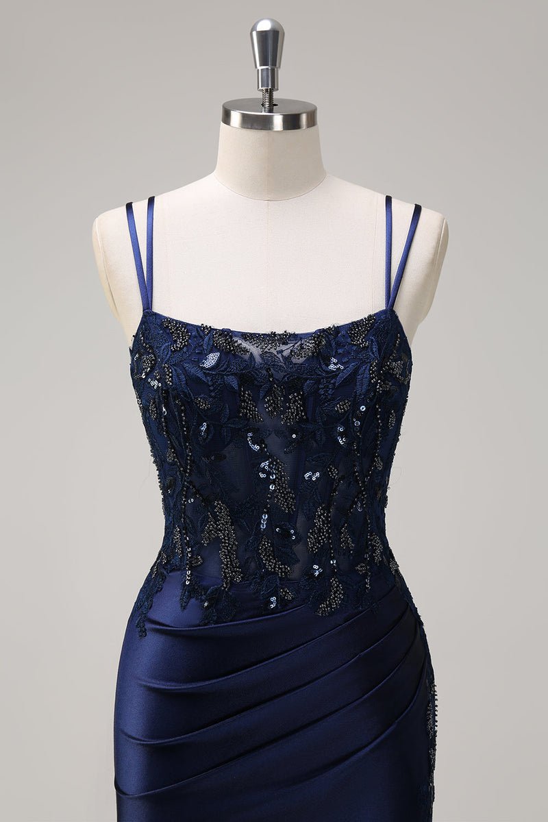 Royal Blue Spaghetti Strap Mermaid Prom Dress