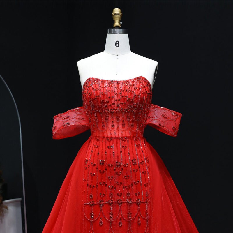 Luxury Mermaid Arabic Evening Dress with Overskirt