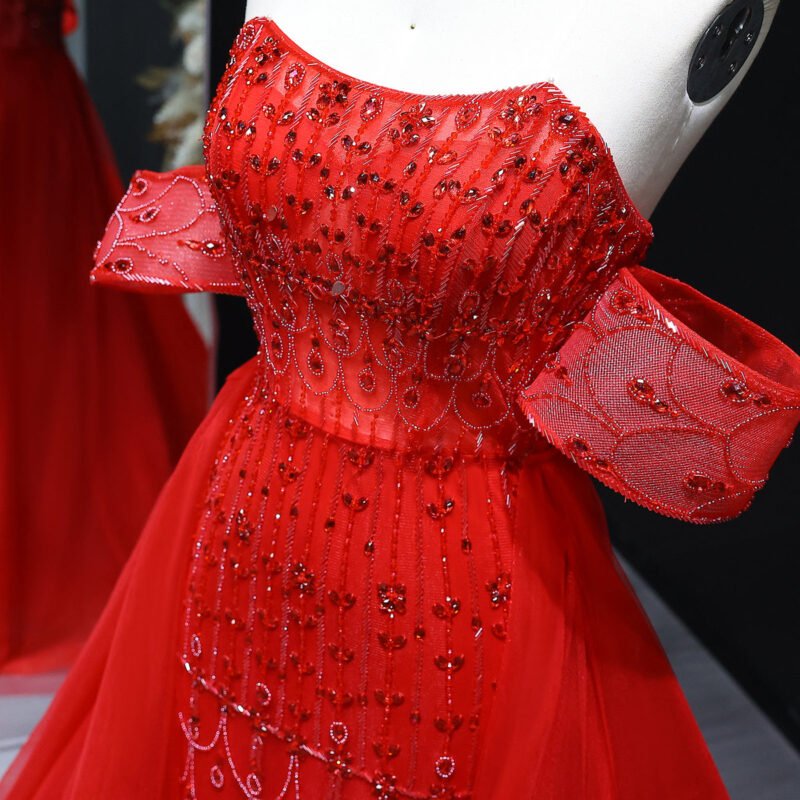 Luxury Mermaid Arabic Evening Dress with Overskirt