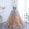 Multicolored Ruffles Princess Ball Gown Evening Dress