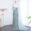 Turquoise Elegant Mermaid Evening Dress with Side Split – Party Gown