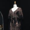 Stunning Black Embellished Lace Evening Dress with Flowing Sleeves