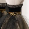 Luxury Black & Gold Strapless Ball Gown with Black Net