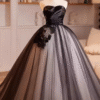Elegant Black Tulle Quinceanera Dress