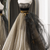 Luxury Black & Gold Strapless Ball Gown with Black Net