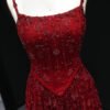 Luxury Red Spaghetti Straps Evening Dress