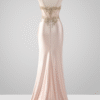 Champagne Mermaid Prom Dress with Slit