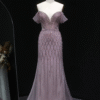 Elegant Lavender Mermaid Evening Dress