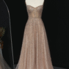 Champagne Bling Crystal Luxury Evening Long Dress