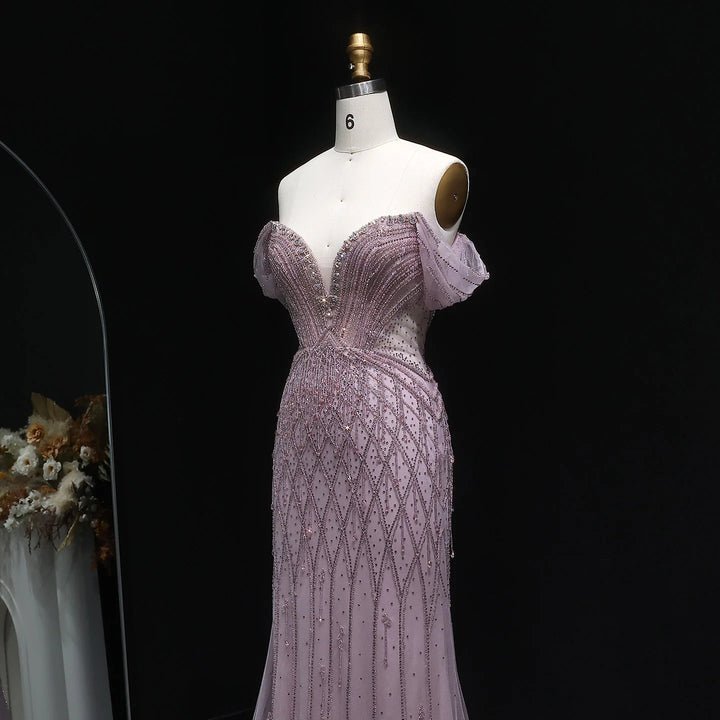 Elegant Lavender Mermaid Evening Dress