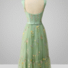 A-Line Sweetheart Green Dress with Embroidery