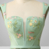 A-Line Sweetheart Green Dress with Embroidery