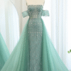 Luxury Mermaid Arabic Evening Dress with Overskirt