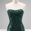 Green Mermaid Sequin Prom Dress with Beading