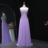Strapless Lilac Beaded Bodice Evening Dress – Elegant Formal Gown