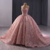 Pink Luxury Strapless Sequins & Beaded Ball Gown