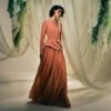 Orange Beaded Evening Dress – Elegant Formal Party Gown