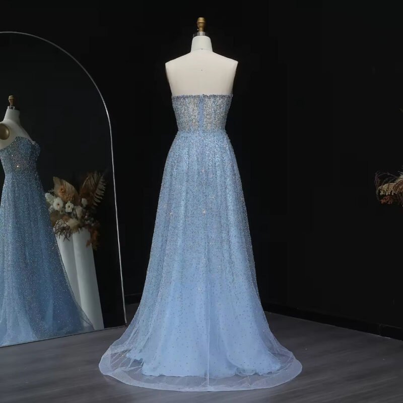 Pink Bling Crystal Luxury Evening Long Dress