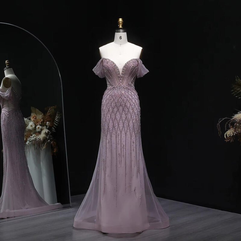 Elegant Lavender Mermaid Evening Dress