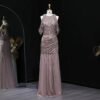 Elegant Off-Shoulder Brown Mermaid Mauve Evening Dress