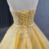 Yellow Luxury Sequined Off-Shoulder Ball Gown
