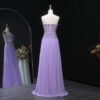 Strapless Lilac Beaded Bodice Evening Dress – Elegant Formal Gown