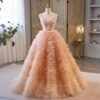 Orange Luxury Ruffle Ball Gown Dress