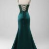 Sparkly Dark Green Sequin Mermaid Prom Dress – Corset Bodice with High Slit
