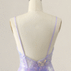 Sparkly Lilac Spaghetti Strap Short Homecoming Dress with Sequins