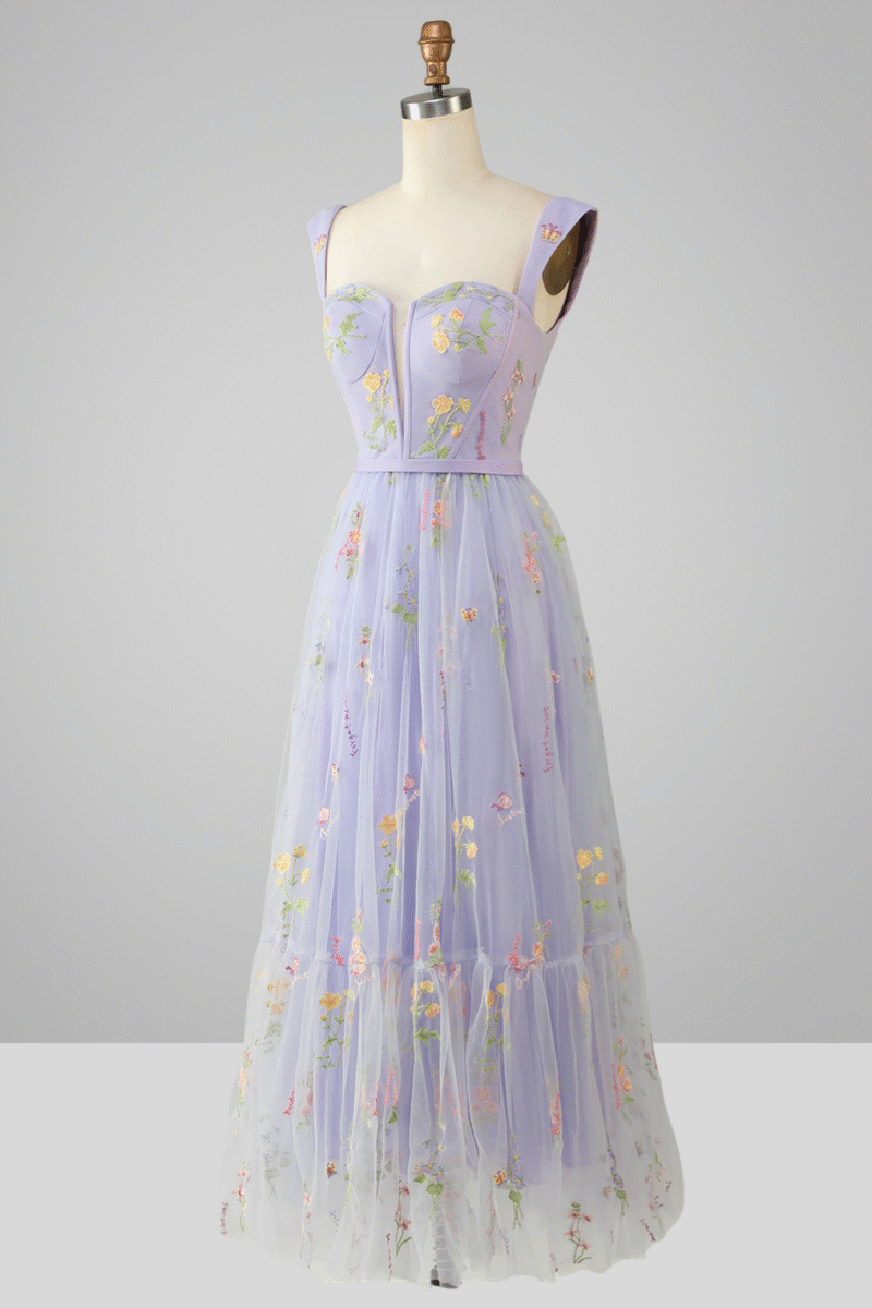 A-Line Sweetheart Green Dress with Embroidery