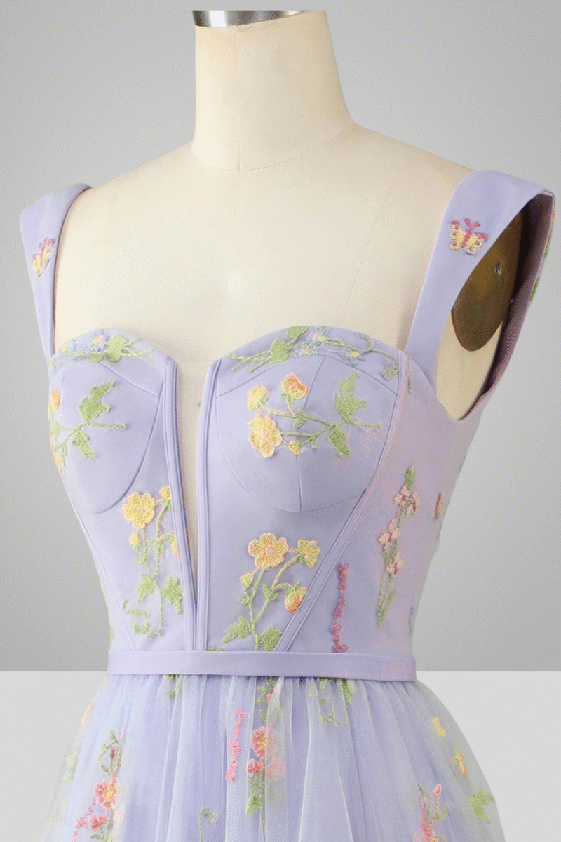 A-Line Sweetheart Green Dress with Embroidery