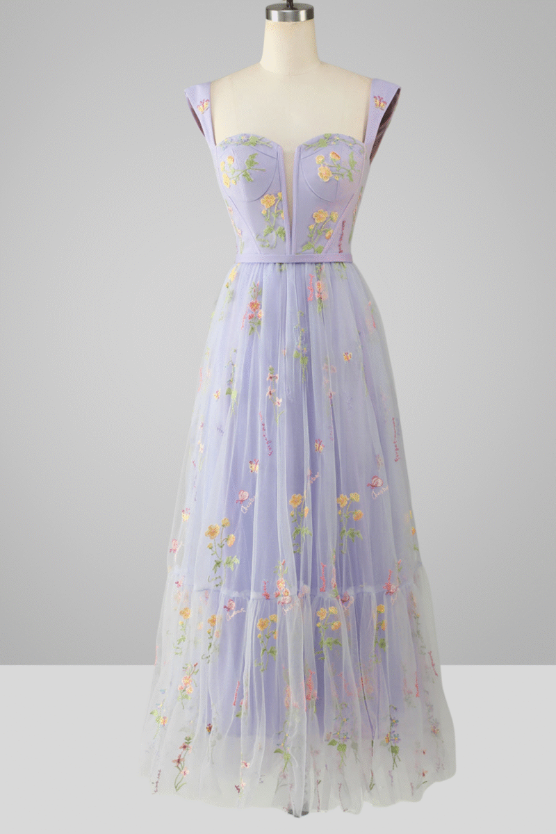 A-Line Sweetheart Green Dress with Embroidery