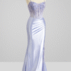 Lilac Spaghetti Strap Mermaid Prom Dress with Beading