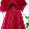 Fuchsia Luxury Dubai Ball Gown Evening Dress