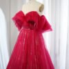 Fuchsia Luxury Dubai Ball Gown Evening Dress